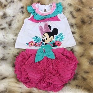 Minnie Mouse Hawaiian Ruffle Shirt Set